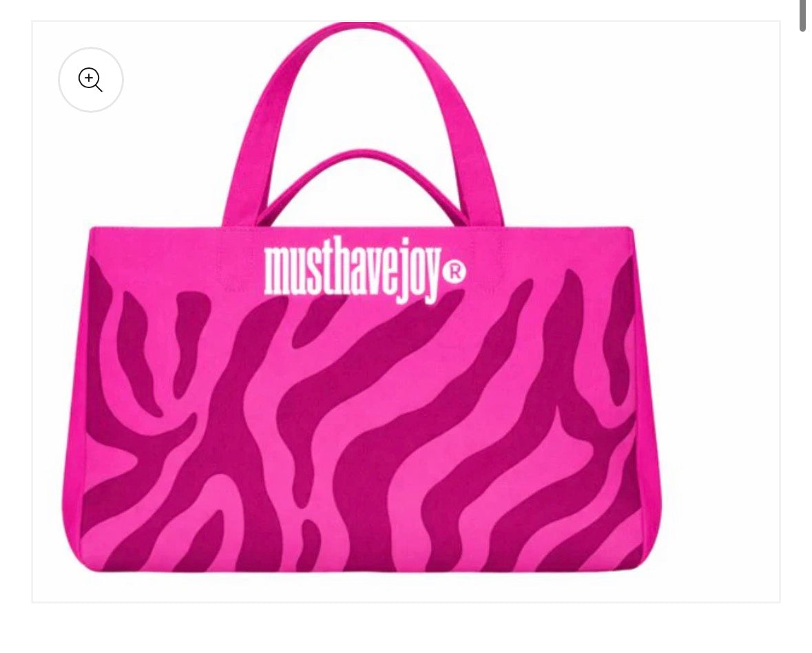 Untamed Joy Zebra Knit Tote in Pink