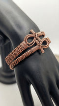 Dual Pure Copper Wire Wrapped Adjustable Cuff Bracelets